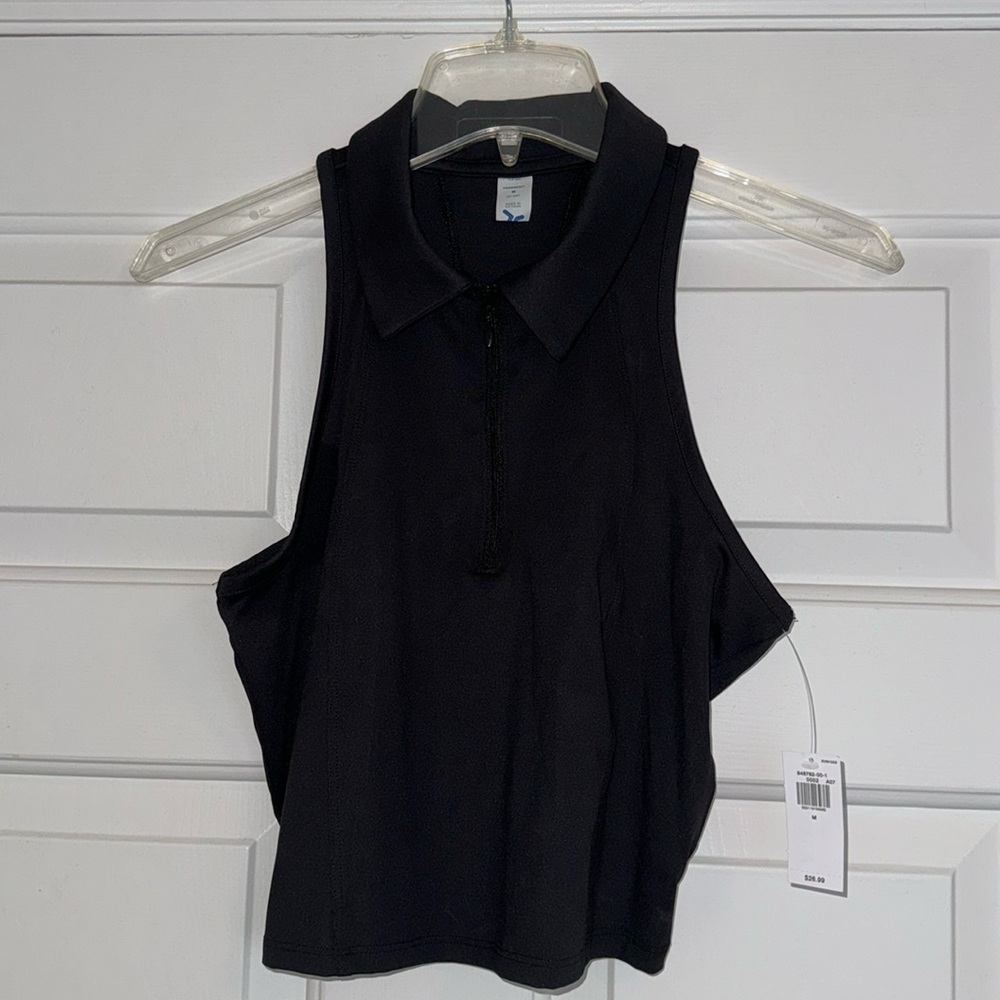 Old navy athletic zip half zip cropped top with collar